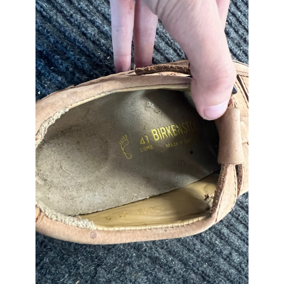 Birkenstock Footprints Tan Leather Fisherman Shoes Mary Jane EU 41 US 10 Women G - Picture 12 of 13